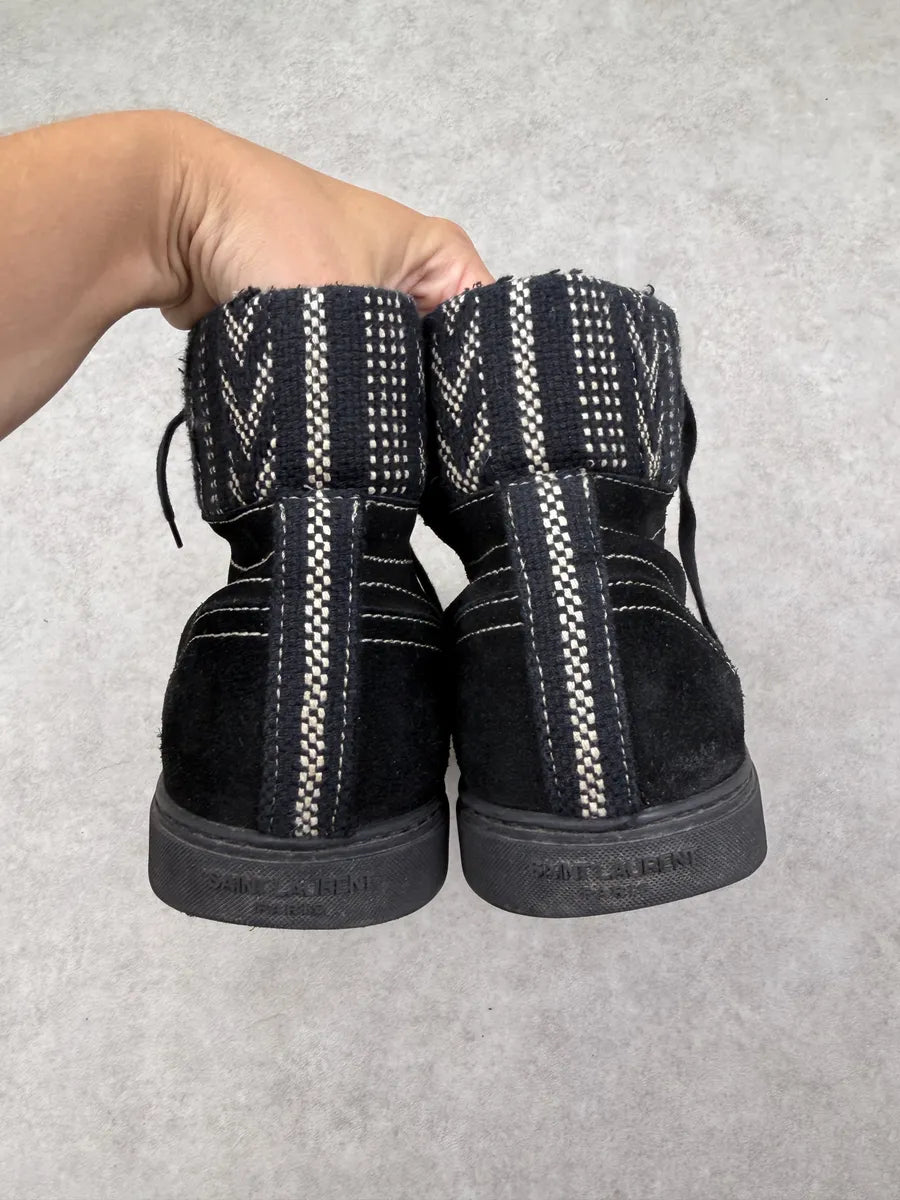 SS2018 Saint Laurent Black Suede Ikat Joe Paris Sneakers SCqWAeO 5