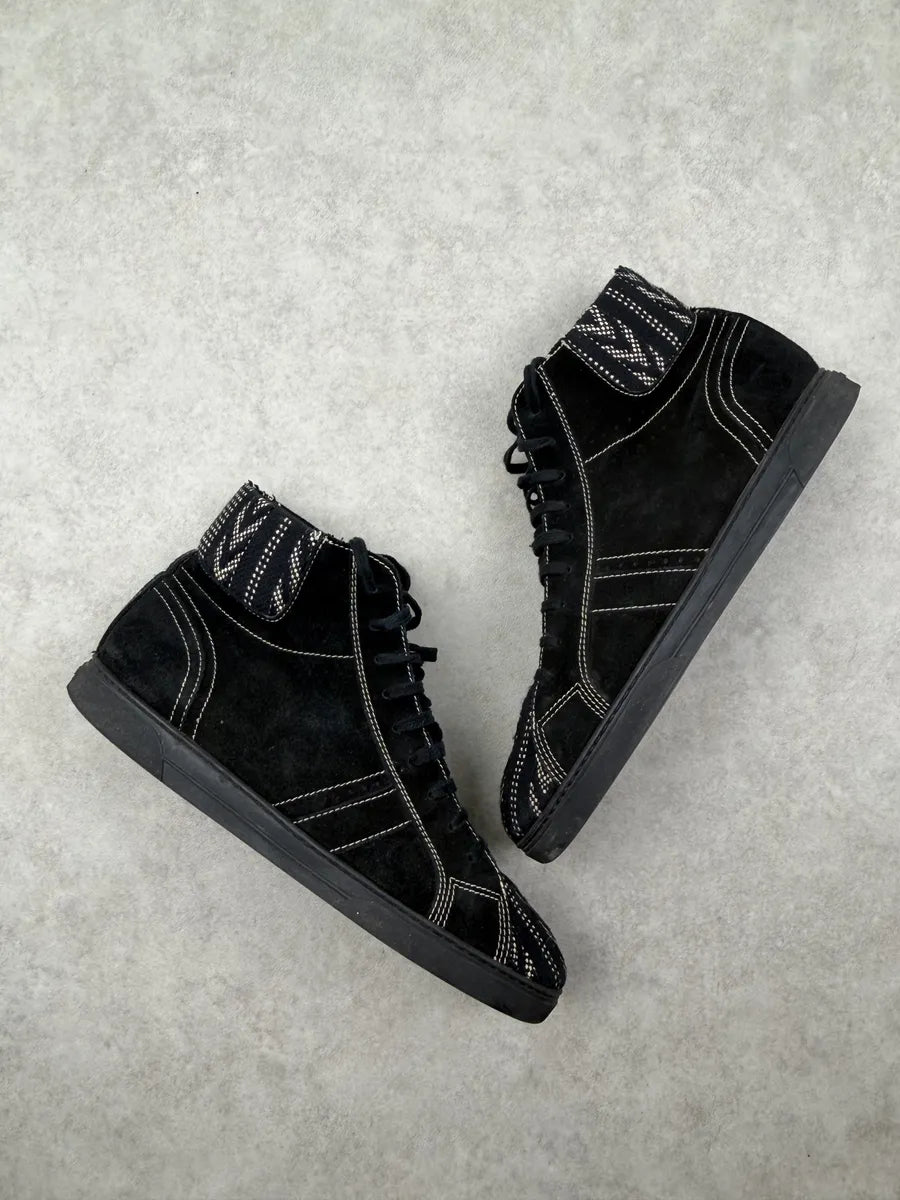 SS2018 Saint Laurent Black Suede Ikat Joe Paris Sneakers SCqWAeO 2