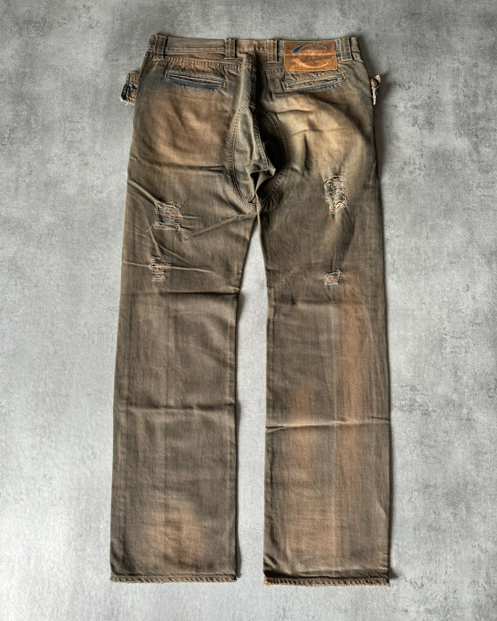 SS2005 Cavalli Faded Blue Hysteric Acid Distressed Straight Jeans  (L) - 2