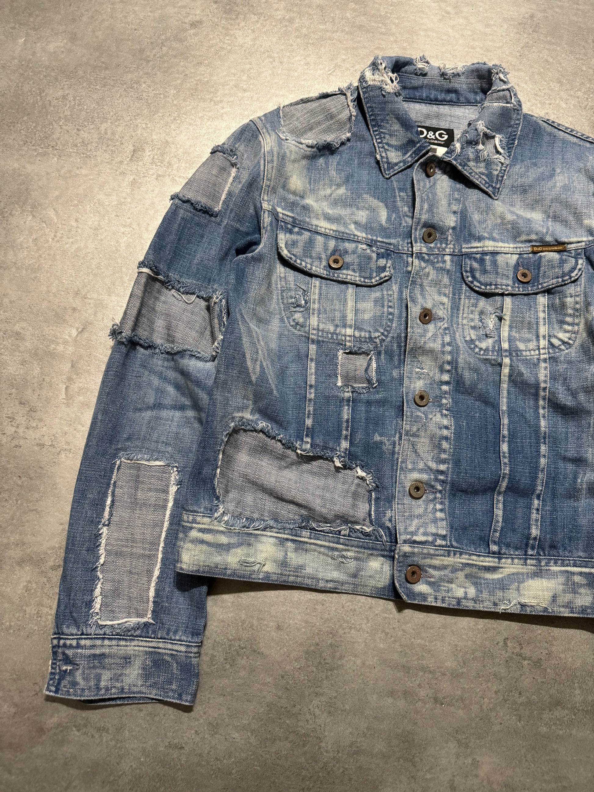 AW2004 Dolce & Gabbana Distressed Denim Edgy Jacket (S) - 5