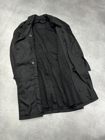 2000s Prada Black Trench Waterproof Nylon Jacket (XS) - 5