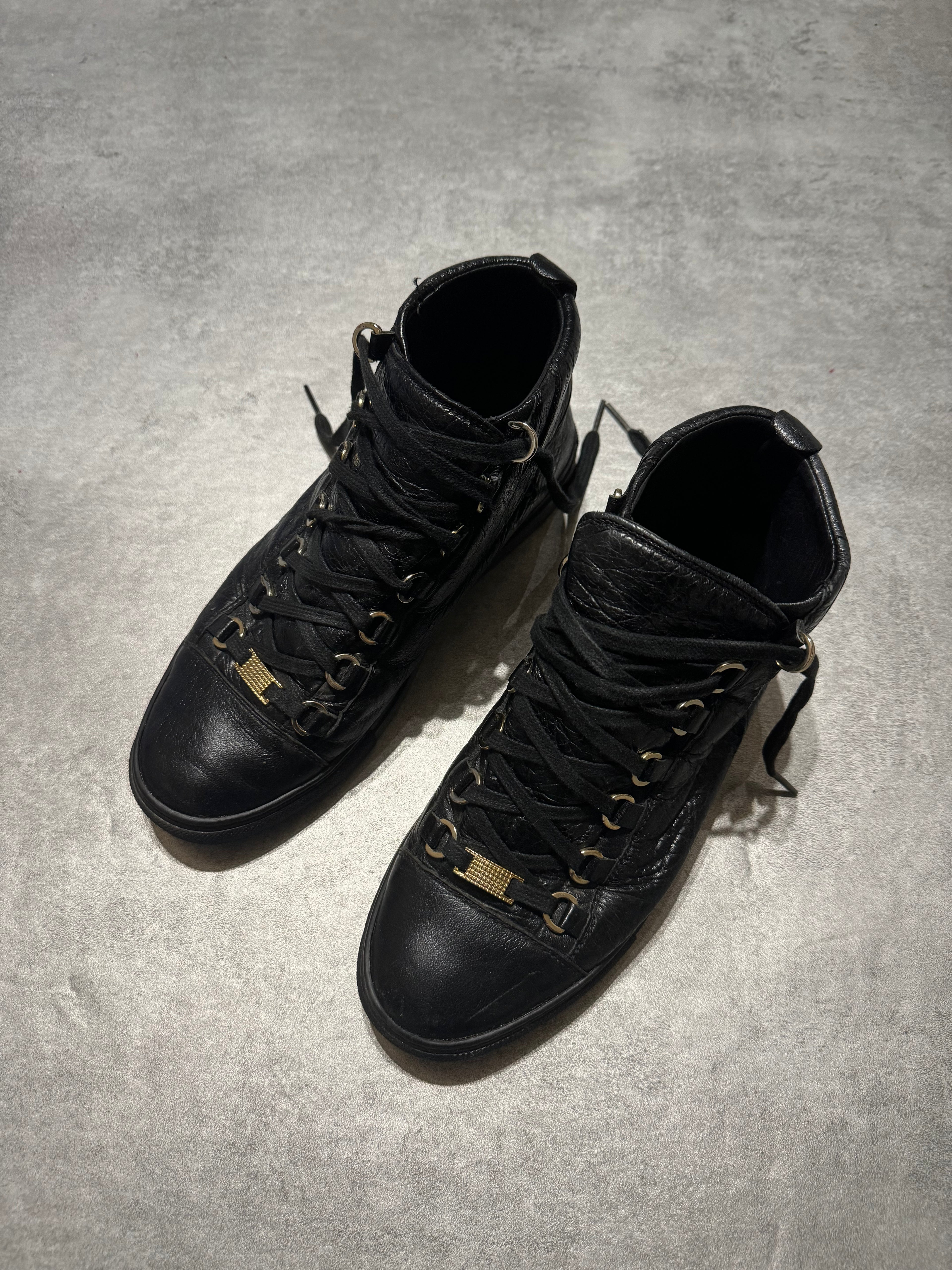 Balenciaga Arena Black High Top Leather (40) - 5