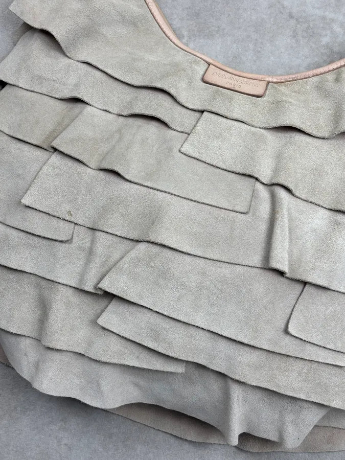 Yves Saint Laurent Suede Beige Rose Form Mombasa Bag yUdgBID 5