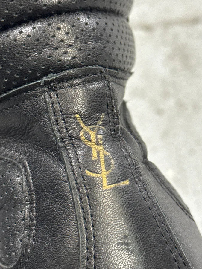 AW2009 Yves Saint Laurent  Puma Black Lace-Up Leather Sneakers  UqQxVdD 6