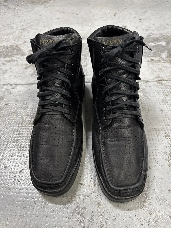 AW2009 Yves Saint Laurent  Puma Black Lace-Up Leather Sneakers  UqQxVdD 5