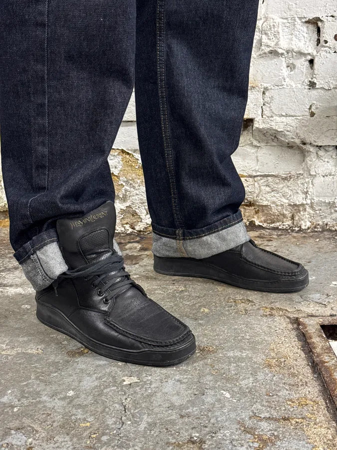 AW2009 Yves Saint Laurent  Puma Black Lace-Up Leather Sneakers  UqQxVdD 2