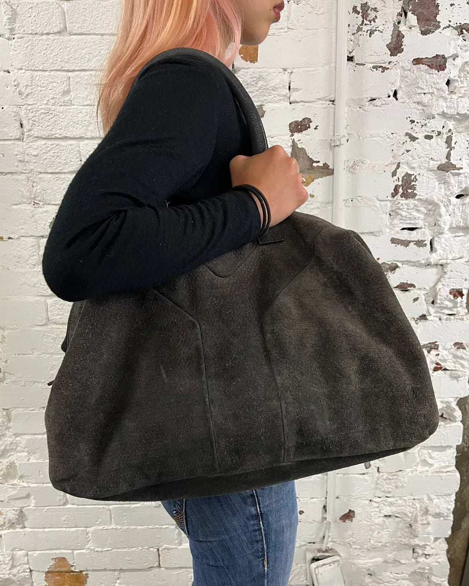 Yves Saint Laurent Anthracite Grey Suede Easy Handle Bag tvIhVfW 1