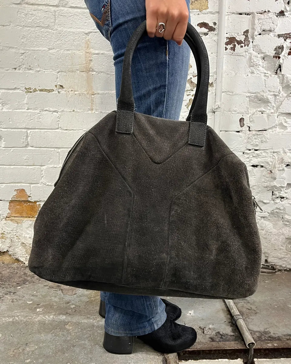 Yves Saint Laurent Anthracite Grey Suede Easy Handle Bag tvIhVfW 2