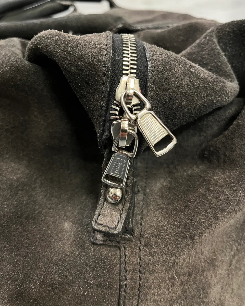 Yves Saint Laurent Anthracite Grey Suede Easy Handle Bag tvIhVfW 6