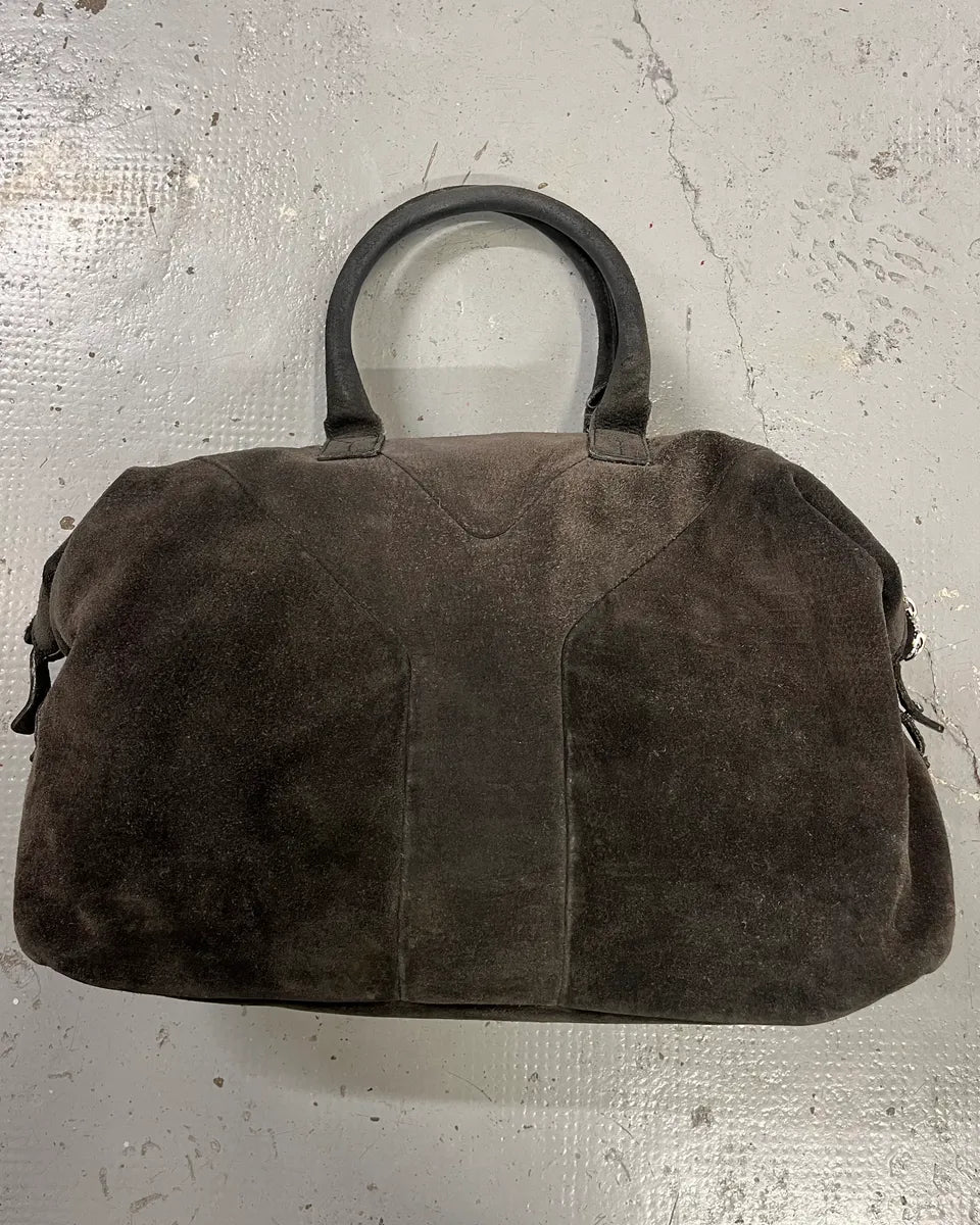 Yves Saint Laurent Anthracite Grey Suede Easy Handle Bag tvIhVfW 7