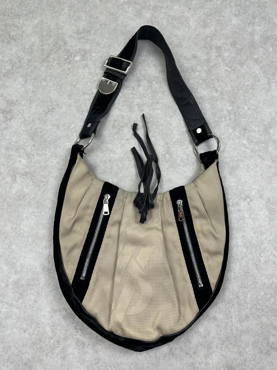 Yves Saint Laurent Beige Black Zip Shoulder Bag MBrhBmr 3