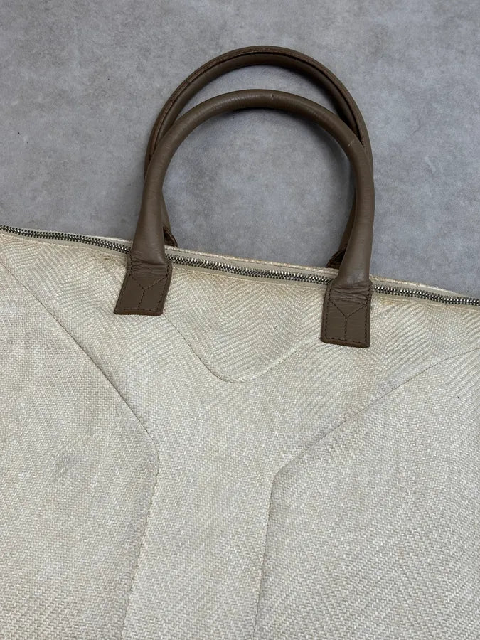AW2009 Yves Saint Laurent Beige Canvas Handle Bag dHWmeYV 9