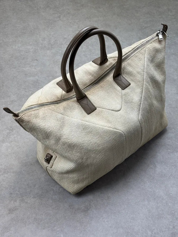 AW2009 Yves Saint Laurent Beige Canvas Handle Bag dHWmeYV 1