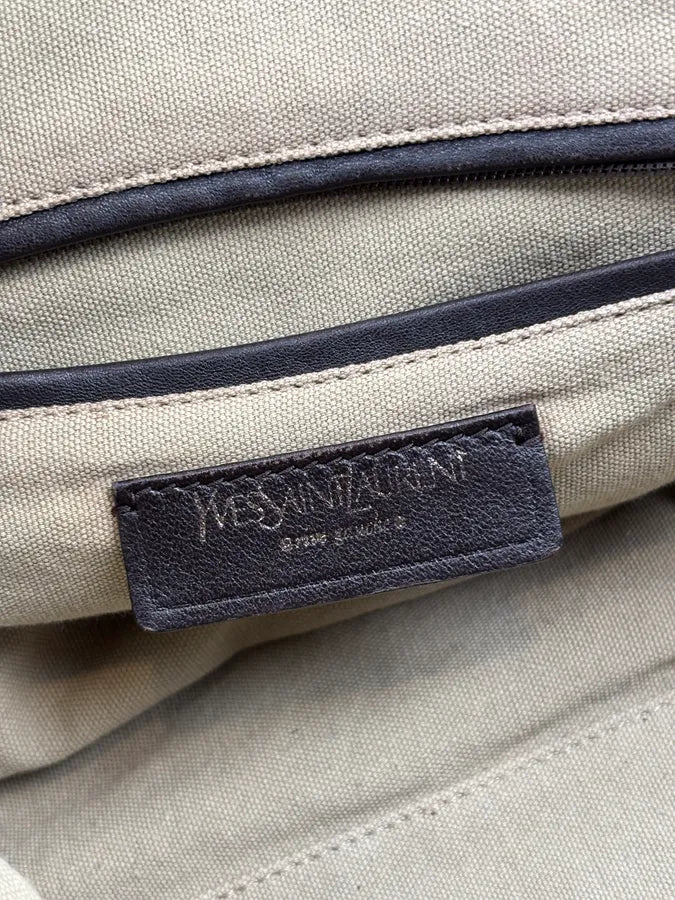 AW2009 Yves Saint Laurent Beige Canvas Handle Bag dHWmeYV 12