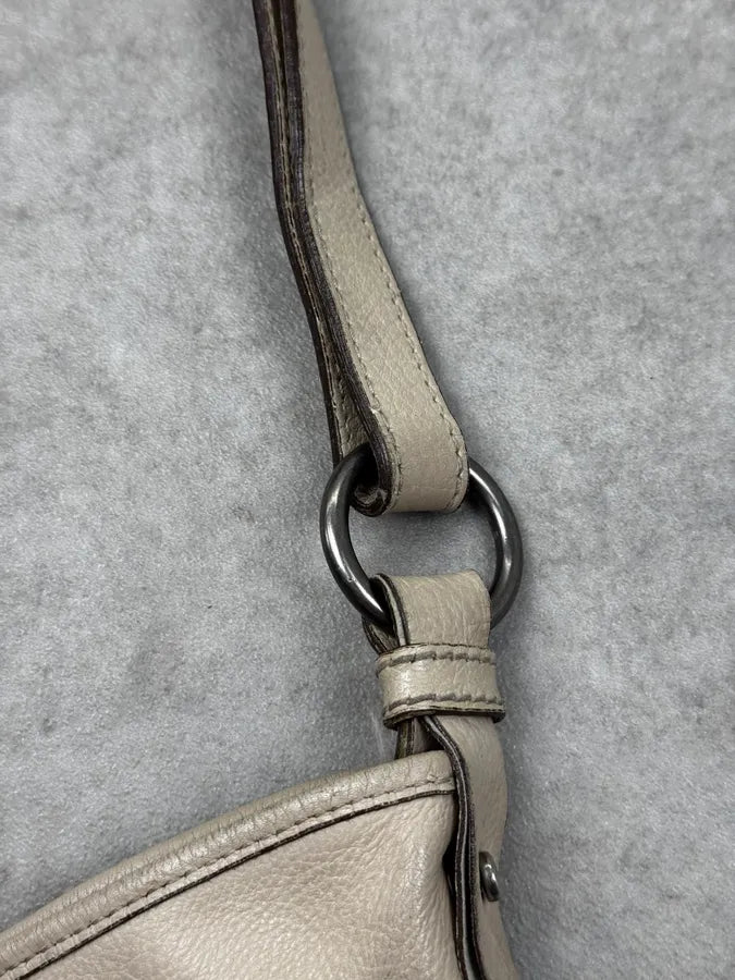 AW2002 Yves Saint Laurent Beige Mombasa Front Horn Shoulder Bag bGWeixZ 9