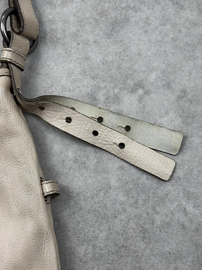 AW2002 Yves Saint Laurent Beige Mombasa Front Horn Shoulder Bag bGWeixZ 8