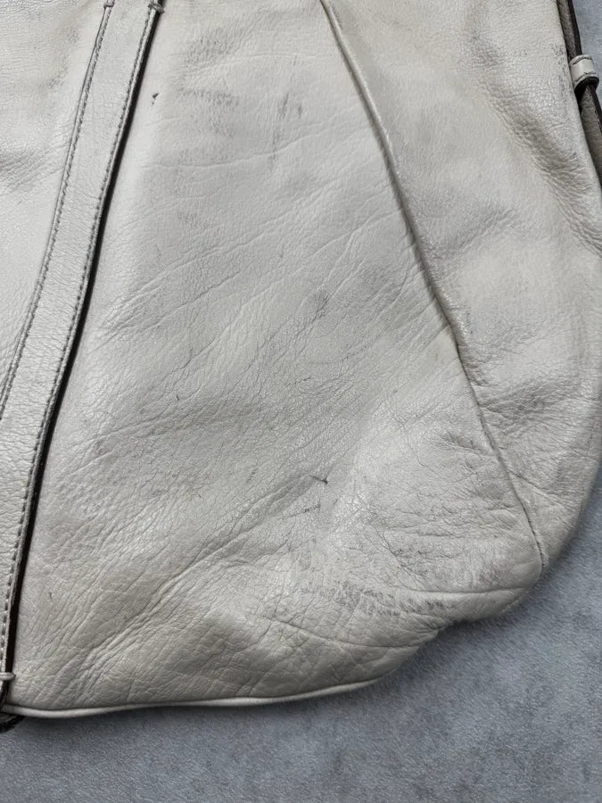 AW2002 Yves Saint Laurent Beige Mombasa Front Horn Shoulder Bag bGWeixZ 7