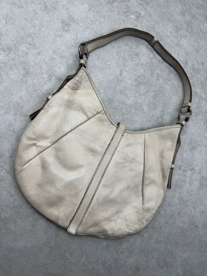 AW2002 Yves Saint Laurent Beige Mombasa Front Horn Shoulder Bag bGWeixZ 5