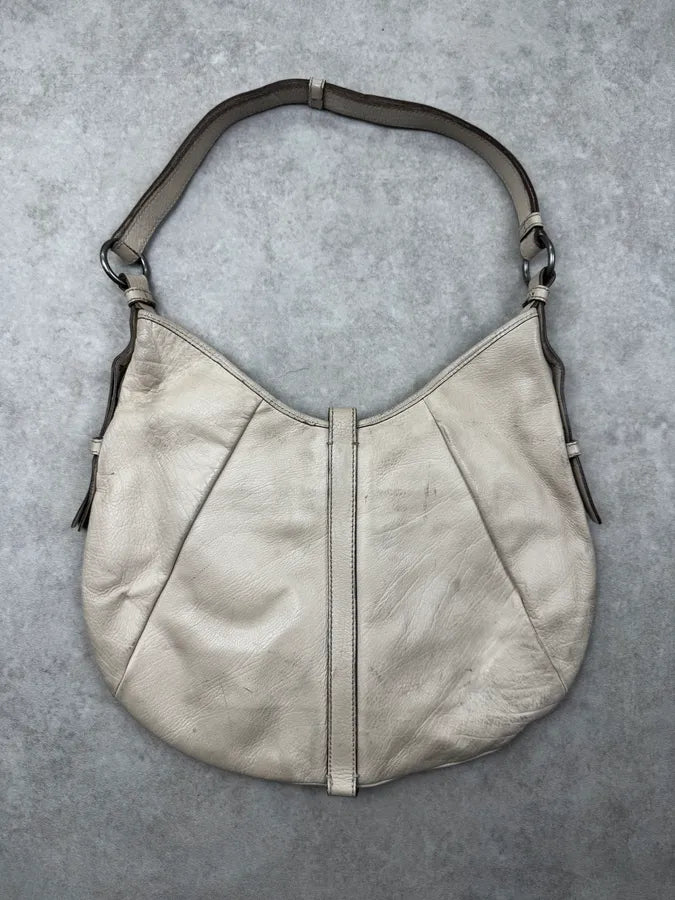 AW2002 Yves Saint Laurent Beige Mombasa Front Horn Shoulder Bag bGWeixZ 1