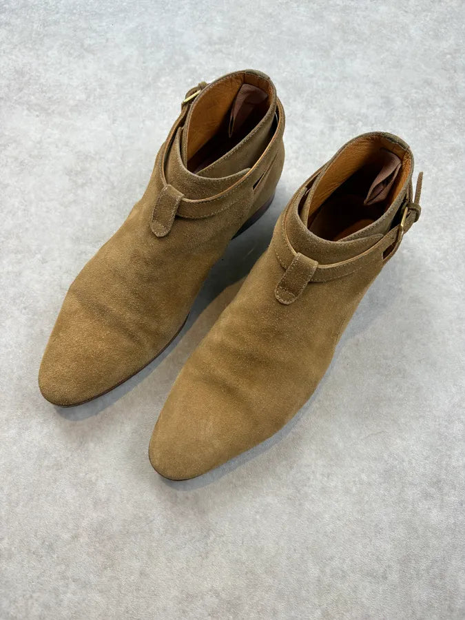 SS2013 Saint Laurent Beige Suede Leather Boots RmGAKlm 2