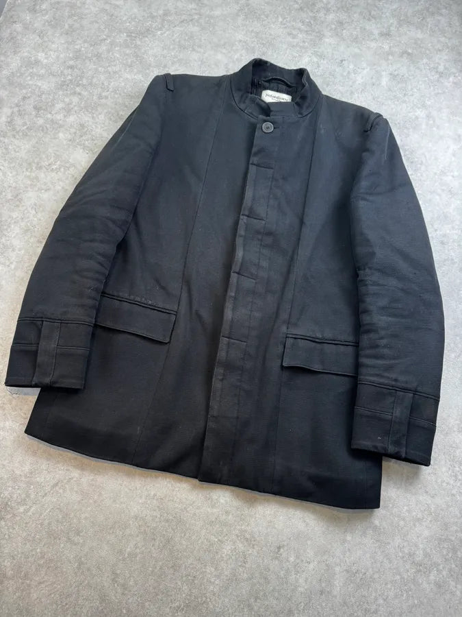 1990s Yves Saint Laurent Black Officer Jacket ruOIwvM 7