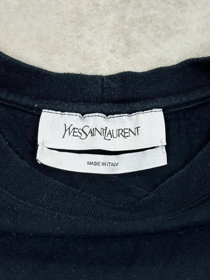 2000s Yves Saint Laurent Black Eiffel Tower Logo T-Shirt RNMGFOA 7