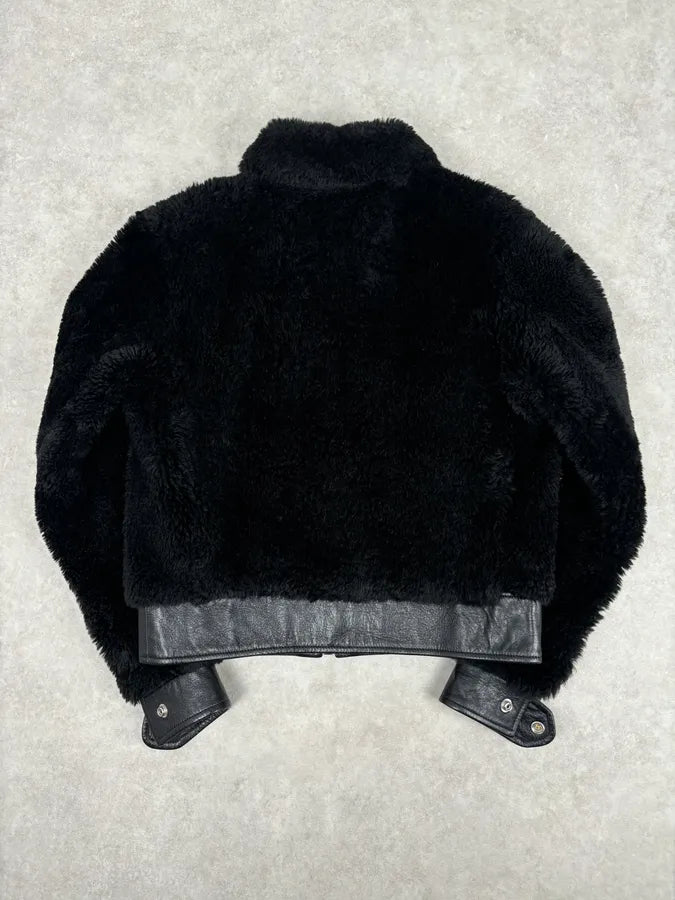 AW2016 Saint Laurent Sample Black Fake Fur Bomber Jacket mHYpxAP 4