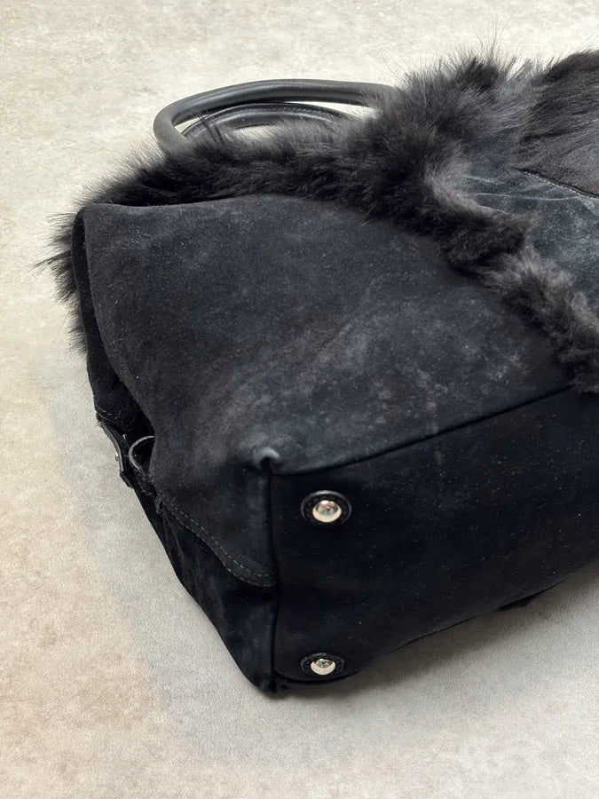 2000s Yves Saint Laurent Black Fur Easy Handle Bag CZVVZDi 6