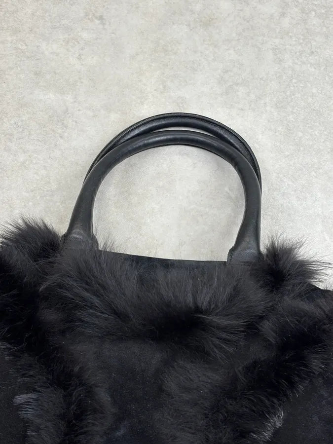2000s Yves Saint Laurent Black Fur Easy Handle Bag CZVVZDi 8