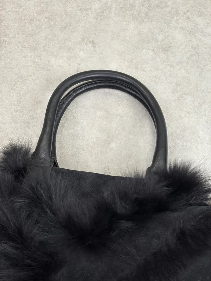 2000s Yves Saint Laurent Black Fur Easy Handle Bag CZVVZDi 4