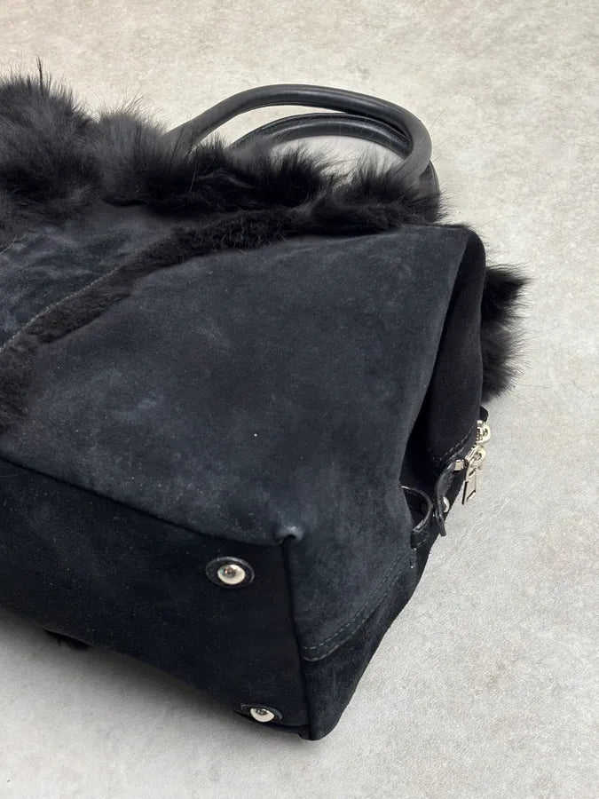 2000s Yves Saint Laurent Black Fur Easy Handle Bag CZVVZDi 5