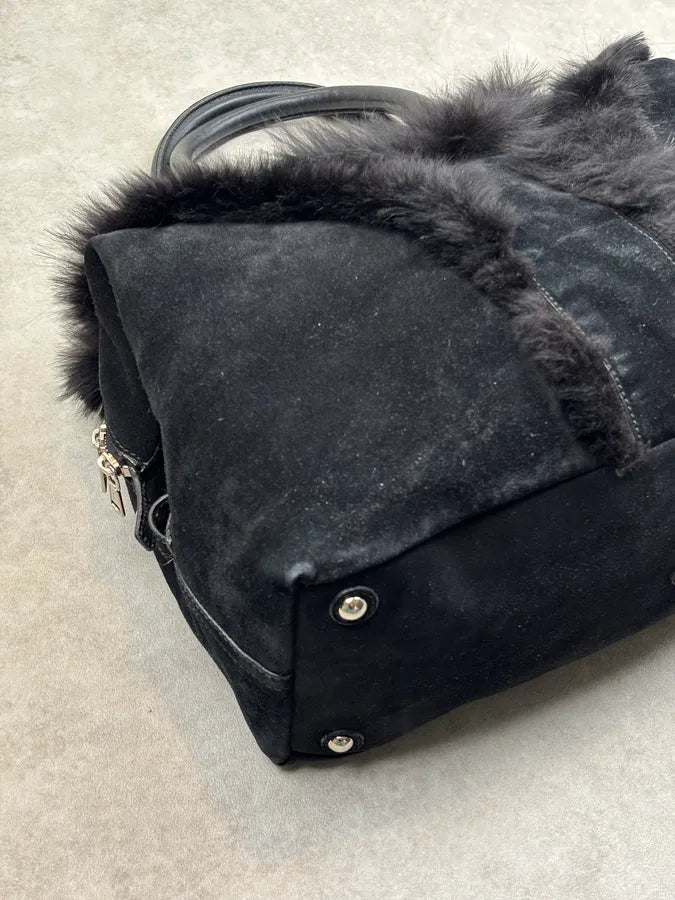 2000s Yves Saint Laurent Black Fur Easy Handle Bag CZVVZDi 9