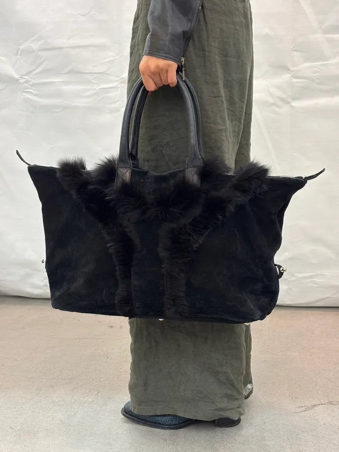 2000s Yves Saint Laurent Black Fur Easy Handle Bag CZVVZDi 1