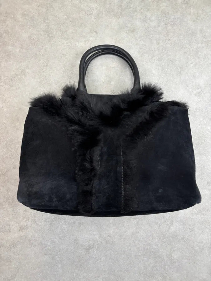 2000s Yves Saint Laurent Black Fur Easy Handle Bag CZVVZDi 3