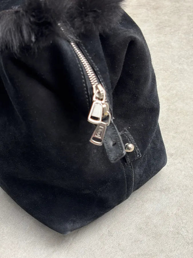 2000s Yves Saint Laurent Black Fur Easy Handle Bag CZVVZDi 14