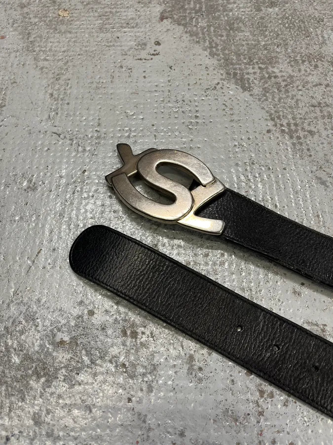 Yves Saint Laurent Black Leather Belt ZJImOTo 3