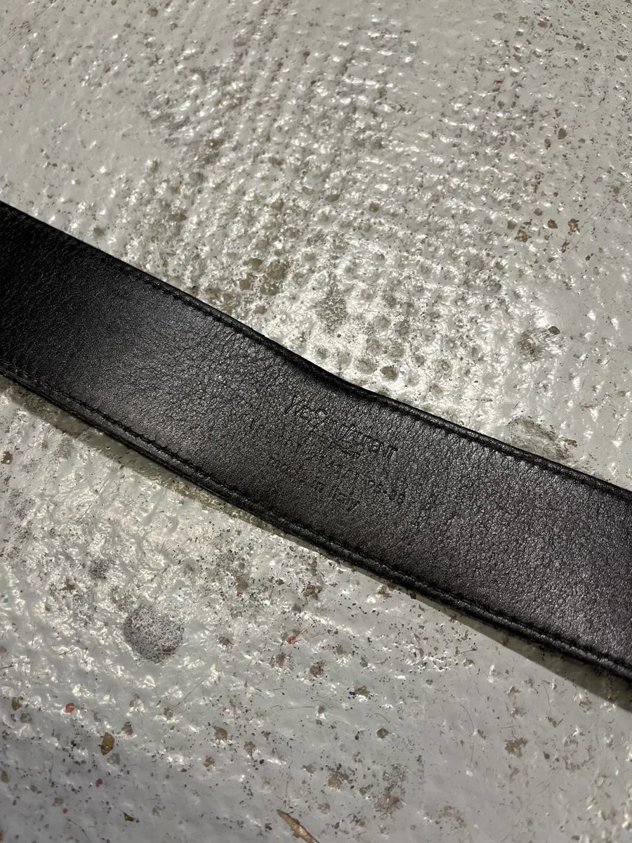Yves Saint Laurent Black Leather Belt ZJImOTo 7