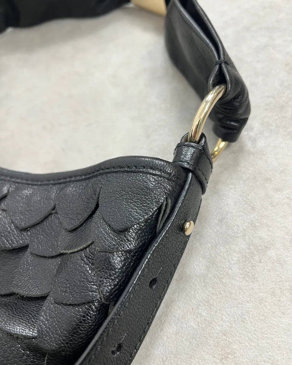 Yves Saint Laurent Black Leather Fishscale Hobo Shoulder Bag rxnaBmG 5