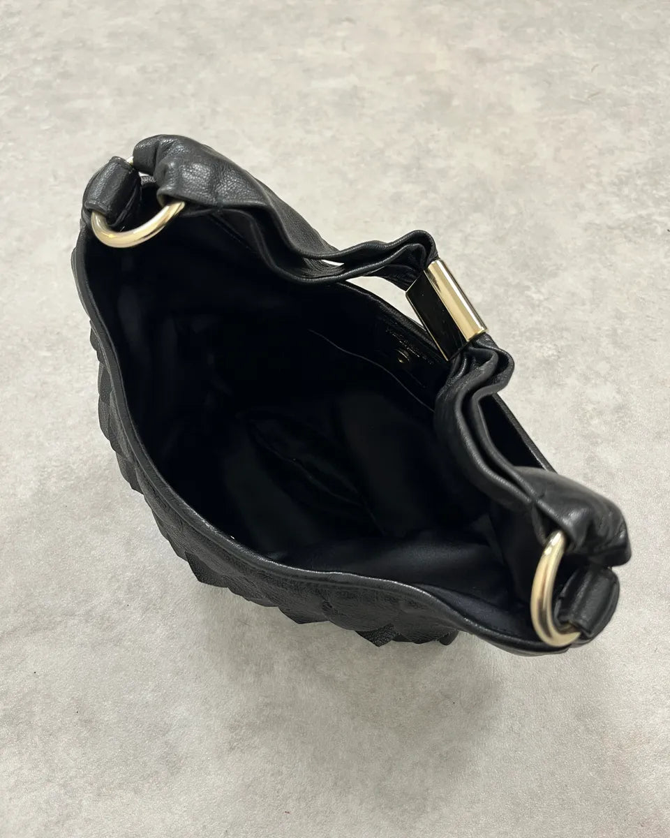 Yves Saint Laurent Black Leather Fishscale Hobo Shoulder Bag rxnaBmG 8