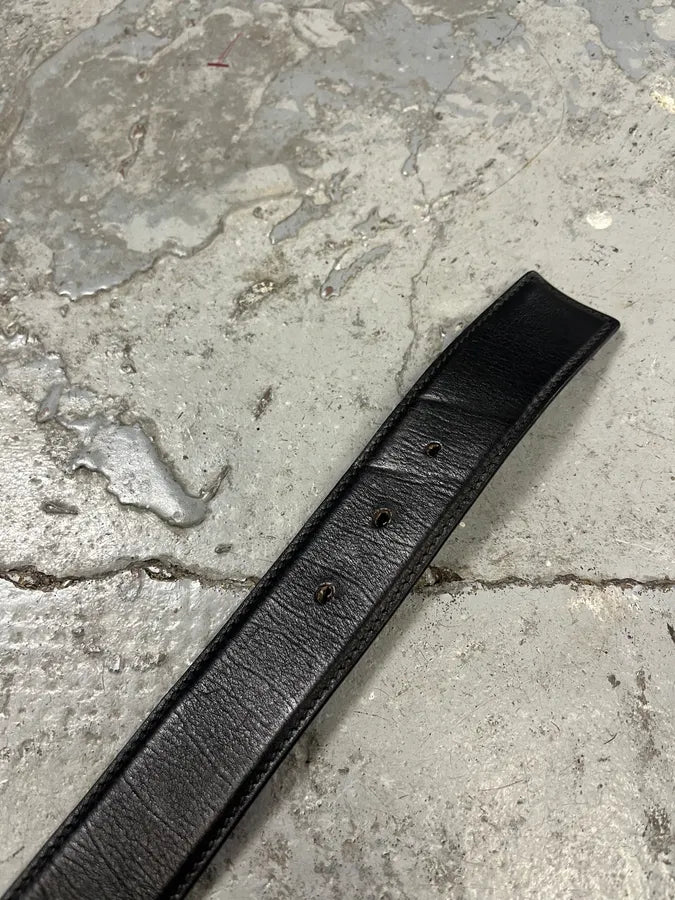 Yves Saint Laurent Black Leather Gold Buckle Belt pNBkUeK 8