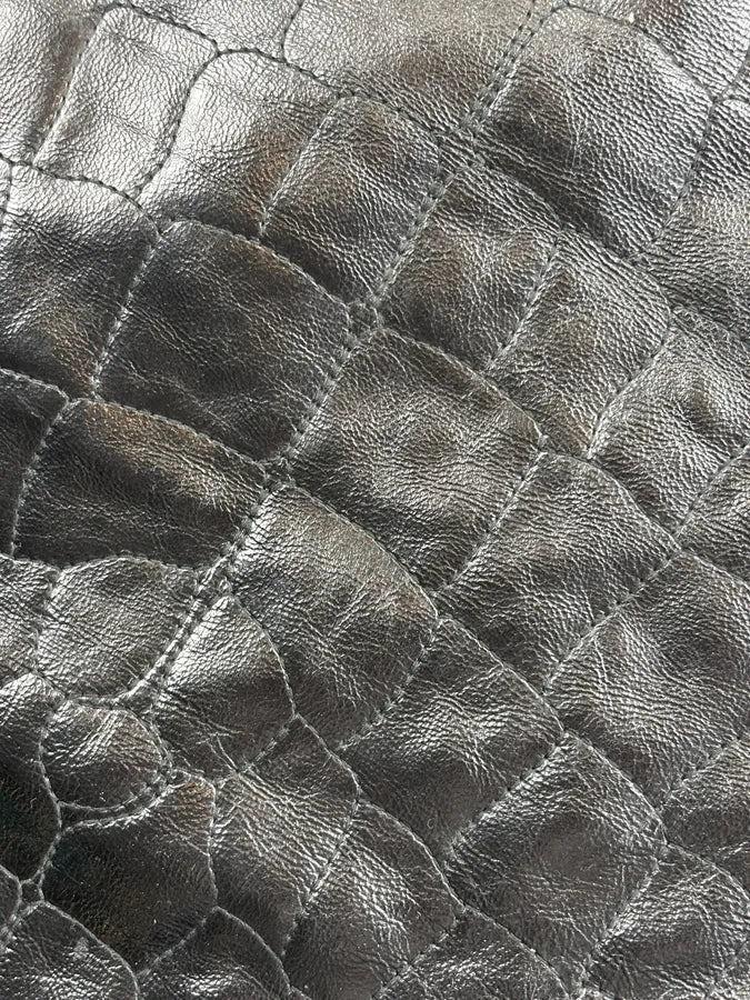 Yves Saint Laurent Black Leather Crocodile Effect Handle Bag VvxfPhD 8