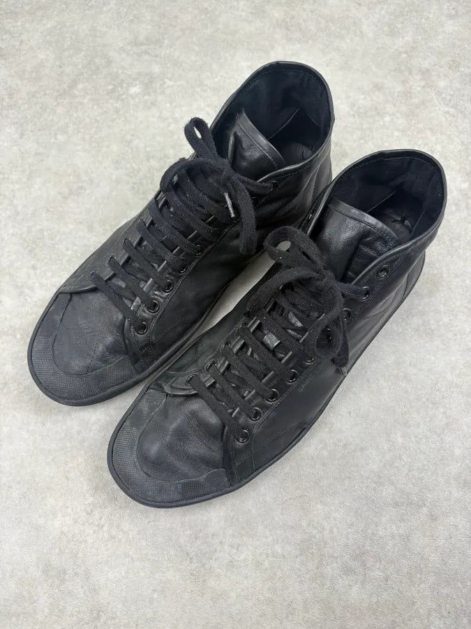2010s Saint Laurent Black Leather High Sneakers LtxCYrY 2