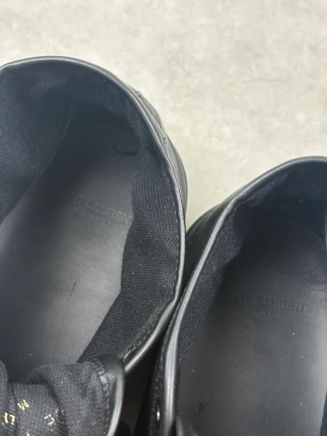 2010s Saint Laurent Black Leather High Sneakers LtxCYrY 7