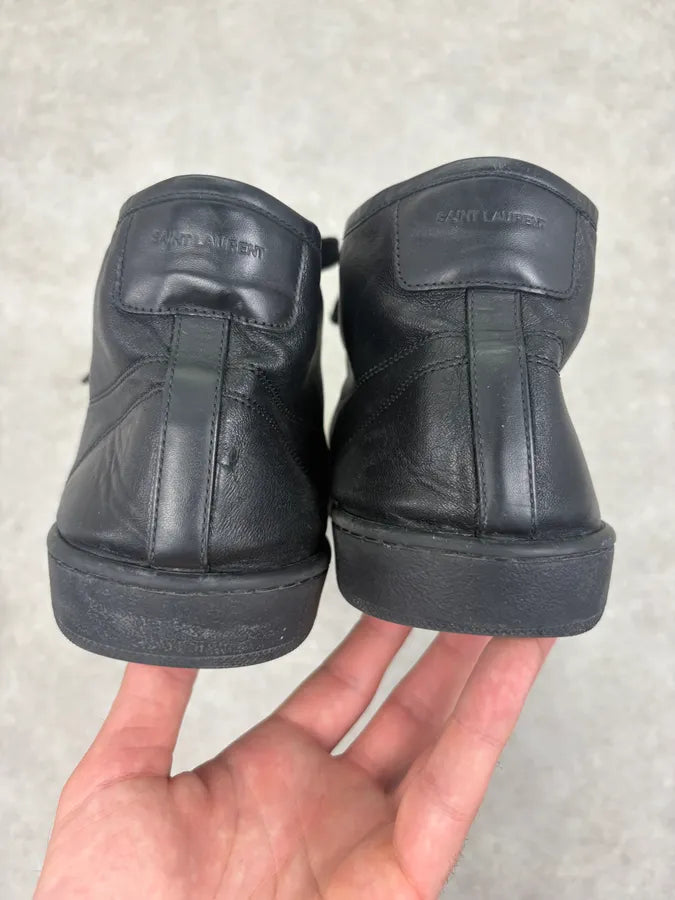 2010s Saint Laurent Black Leather High Sneakers LtxCYrY 5