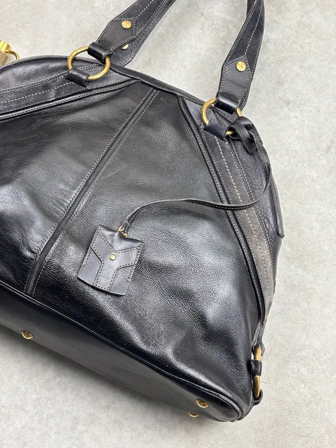 AW2010 Yves Saint Laurent Black Leather Handle Bag YeGCoWU 6