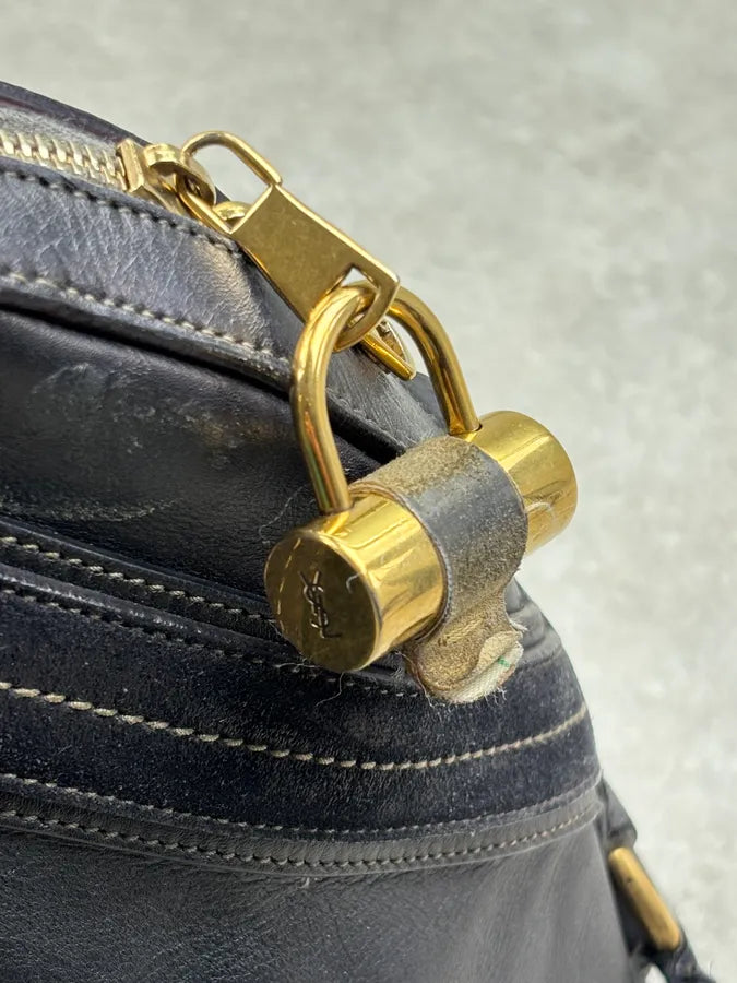 AW2010 Yves Saint Laurent Black Leather Handle Bag YeGCoWU 5