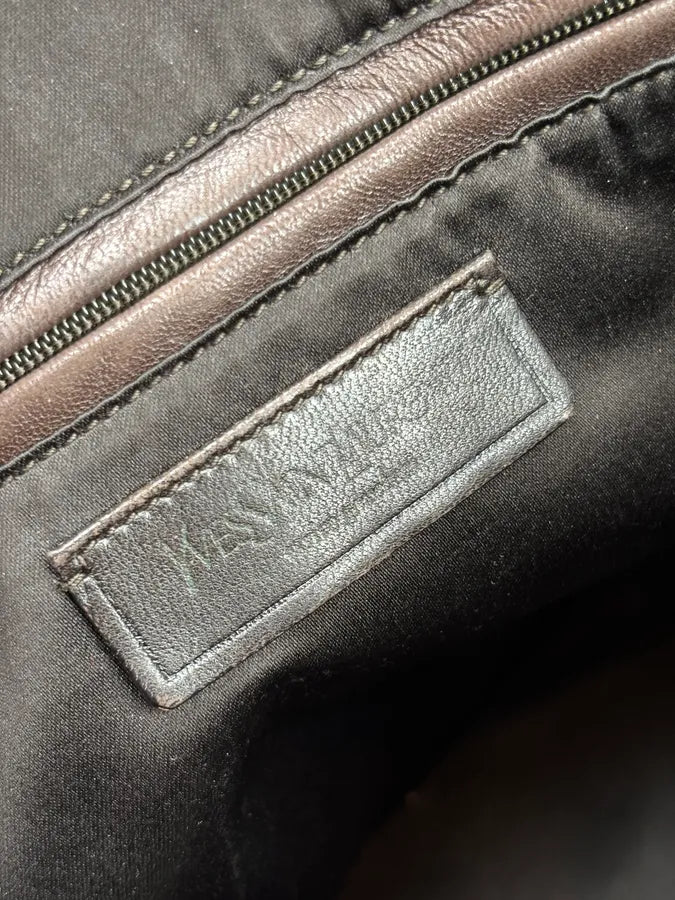 AW2010 Yves Saint Laurent Black Leather Handle Bag YeGCoWU 15