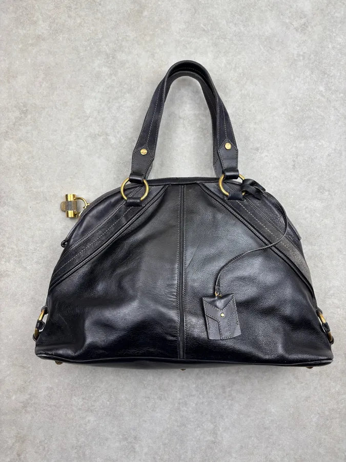AW2010 Yves Saint Laurent Black Leather Handle Bag YeGCoWU 0