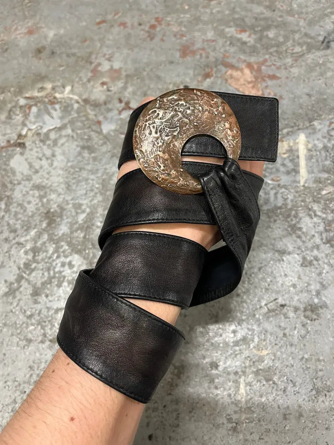 Yves Saint Laurent Black Leather Premium Buckle Belt OdEGtgo 1