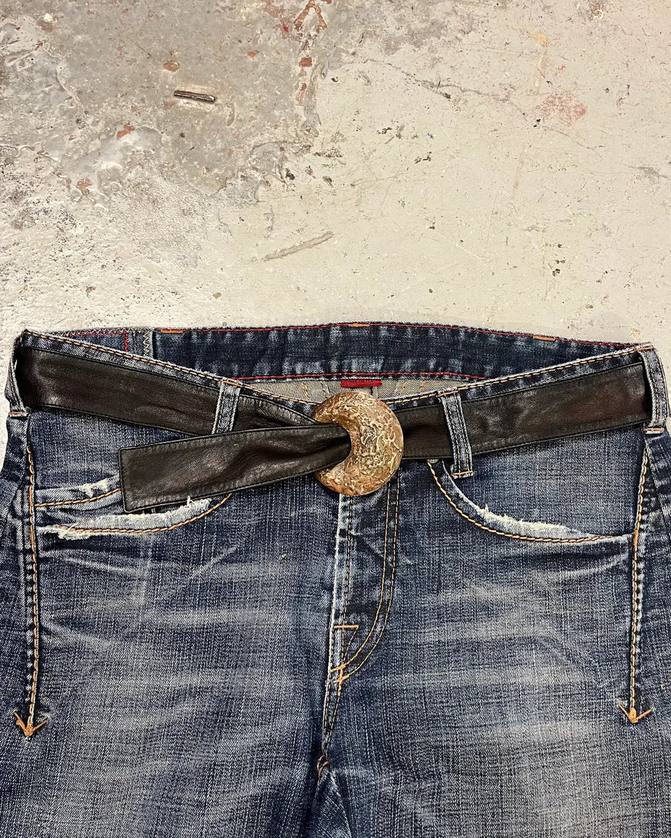 Yves Saint Laurent Black Leather Premium Buckle Belt OdEGtgo 0